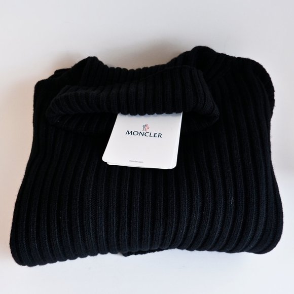 NEW Moncler Black Ribbed-Knit Wool Turtleneck Sweater | Jumper Pullover Knit - Picture 13 of 13